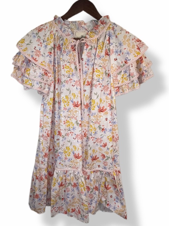 Umgee Dresses & Skirts - Umgee Floral Tiered Flutter Sleeve Cotton Dress Size L Cottagecore